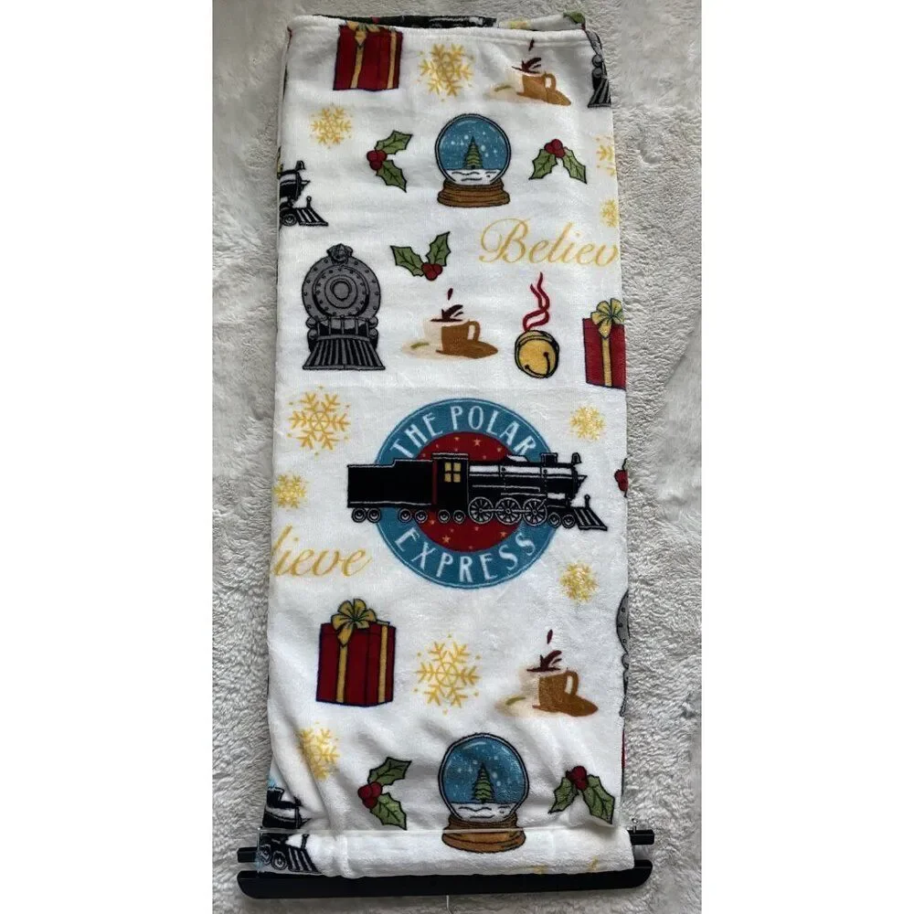 The Polar Express Icons 50 X 70”‎ Soft Plush Throw Blanket Christmas Holiday NEW
